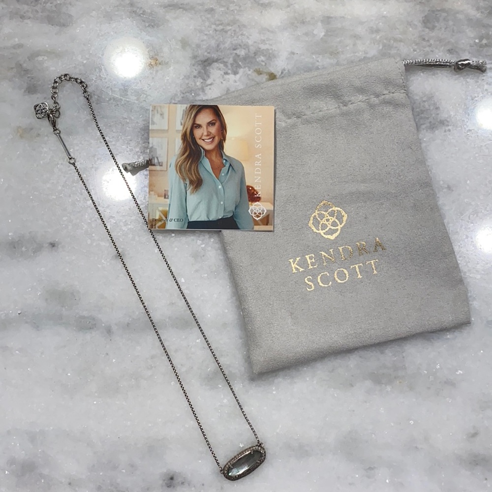 Kendra Scott necklace large pendant gray